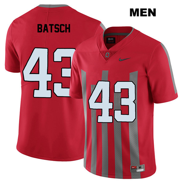 Ohio State Buckeyes Men's Ryan Batsch #43 Red Authentic Nike Elite College NCAA Stitched Football Jersey BE19G63FY